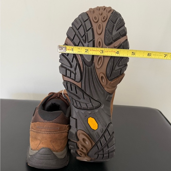 Merrell Men's Sz 12 Moab Adventure Lace Dark Earth Waterproof Hiking Vibram Shoe - Picture 8 of 11